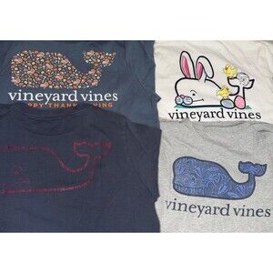 Vineyard Vines 4 Shirts  M 12-14 Pocket Graphic Tee Long/ Short Sleeve Easter